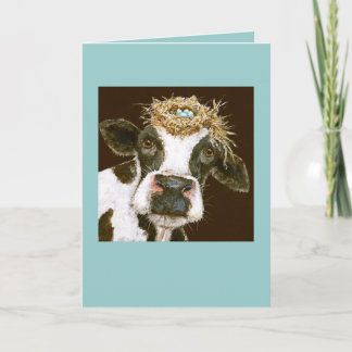 vache avec carte casquette de nid