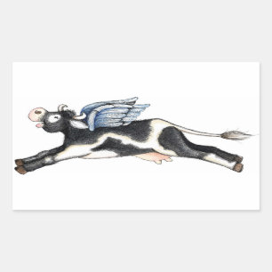 Vache avec des ailes - autocollants