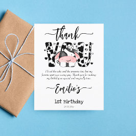 Vache baryton fête d'anniversaire carte de remerci