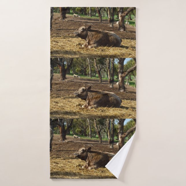 Vache C'Est Une Vie Agricole, Serviette De Bain En (Serviette de bain)