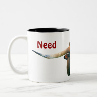 Vache Cranky - Mug Deux Tons - Besoin de café