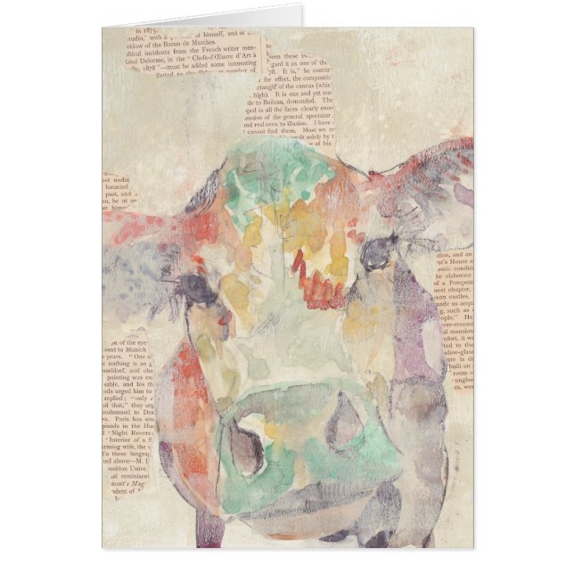 Vache de collage de la ferme aquarelle (Devant)
