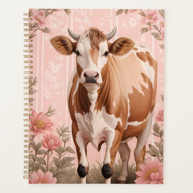 Vache de Jersey Adorable Fleur Rose (Devant)