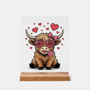 Vache des Highlands mignonne Saint-Valentin lunett