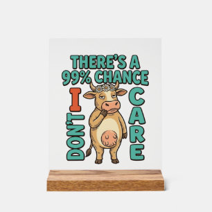Vache drôle 99% de chance que je m'en fiche Graphi