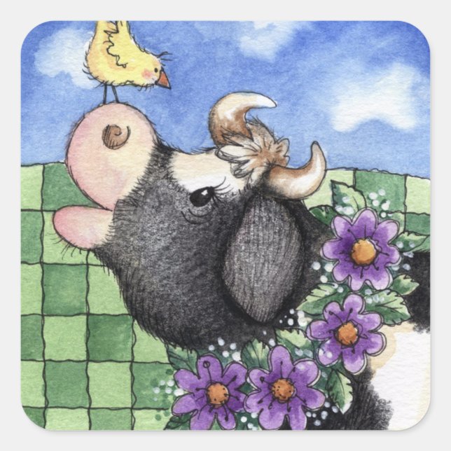 Vache et poussette - Stickers (Devant)