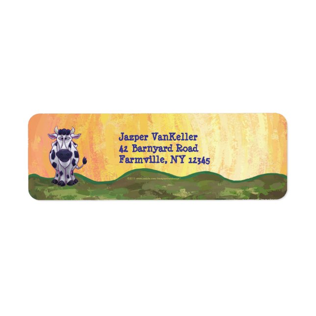 Vache Étiquettes de adresse personnalisés (Devant)