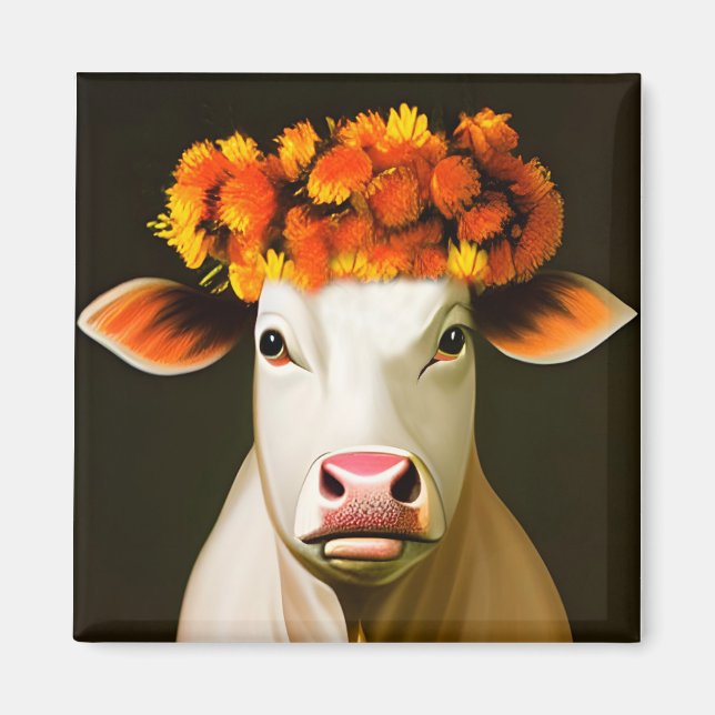 Vache Fleurie Magnet (Vorne)