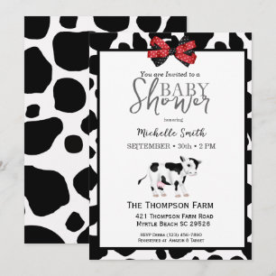 Vache Imprimer Baby Shower Invitations