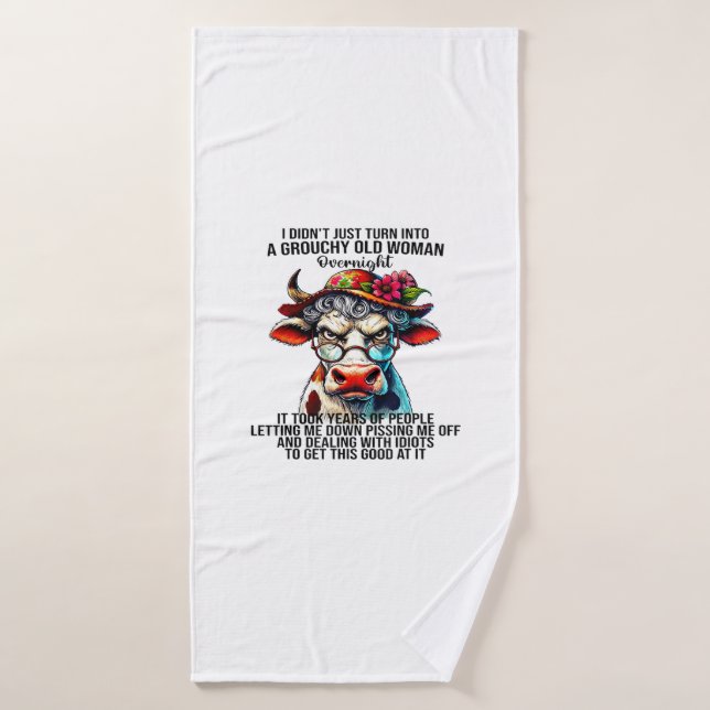 Vache Je ne me suis pas contentée de me transforme (Serviette de bain)