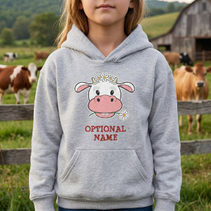 Vache mignonne avec couronne de marguerite - Nom p