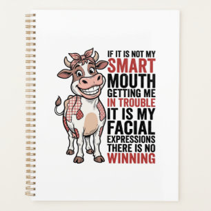 Vache mignonne insolente graphique vintage Smart M