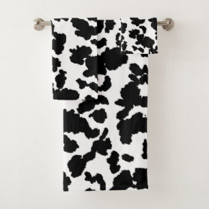 Vache Noire Et Blanche Cacher Motif De Fourrure