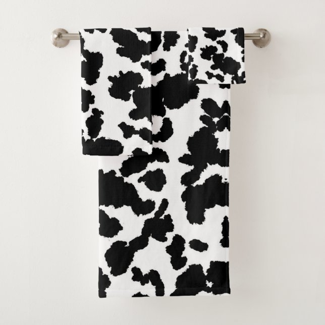 Vache Noire Et Blanche Cacher Motif De Fourrure (En situation)