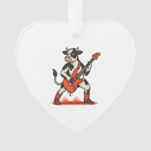 Vache rockeuse PNG, vache jouant de la guitare