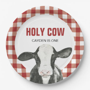Vache sacrée, je suis un anniversaire une assiette
