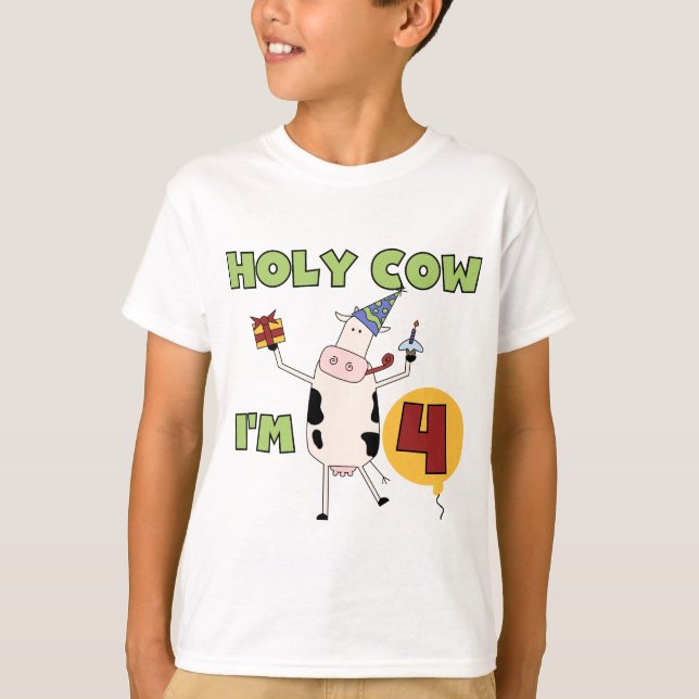 Vache sainte je suis 4 T-shirts et cadeaux d'anniv (Devant)