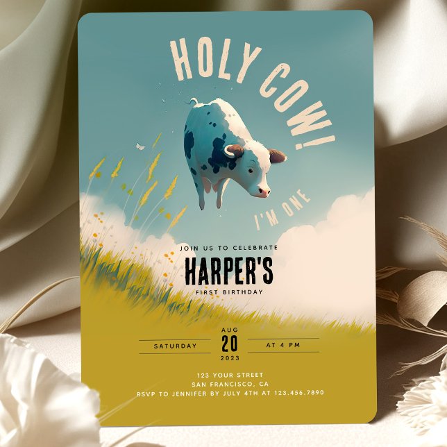 Vache sainte Je suis une mignonne 1ère invitation  (Créateur téléchargé)