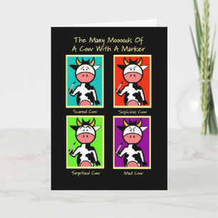 Vache sourcils drôle Carte d'anniversaire