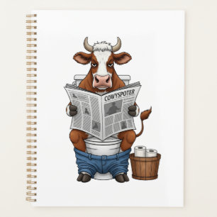 Vache sur toilettes PNG, drôle d'animal de ferme