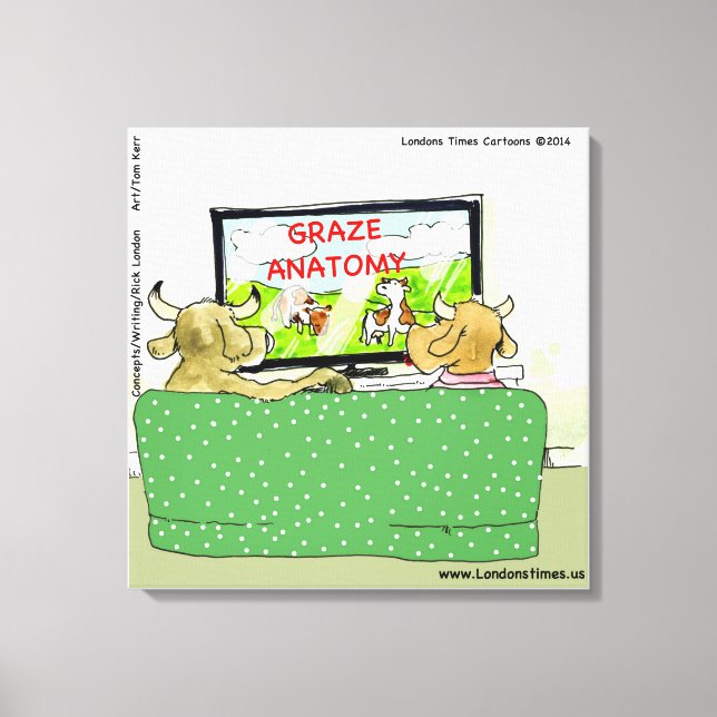 Vache TV Drôle toile de dessin animé (Recto)