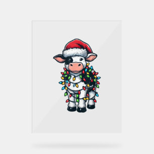 Vache Xmas tenue mignonne Père Noël Vache