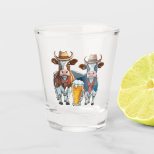 Vaches et verres à shot de bière cool et amusants