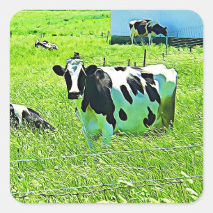 Vaches mignonnes amusantes sur les autocollants de