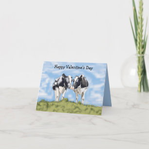 Vaches qui s'embrassent carte de Saint-Valentin mo