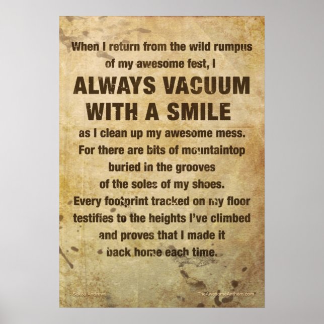 "VACUUM W/ SMILE" Phantastisches Poster (GRATITUDE (Vorne)