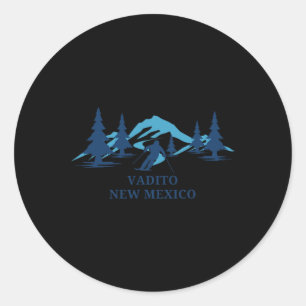 Vadito New Mexico Skigebiet Skifahren Skifahrer  Runder Aufkleber