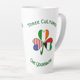 VAE Irische USA-Flaggen Shamrock Personalisiert Milchtasse