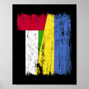 VAE Ukraine Halbflagge Emirati ukrainisches Erbe  Poster