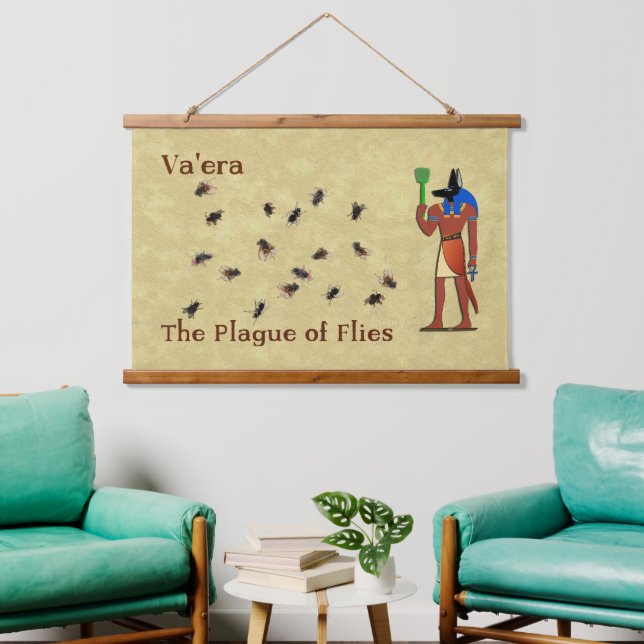 Va'era - die Seuche der Fliegen Wandteppich Mit Holzrahmen (Wohnzimmer)