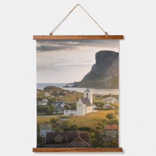Væroy Lofoten Islands Landschaftliches Foto Wandteppich Mit Holzrahmen
