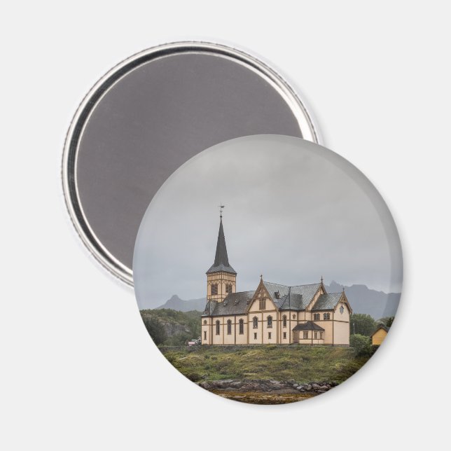 Vagan Church - Lofoten Islands Magnet (Vorderseite/Rückseite)