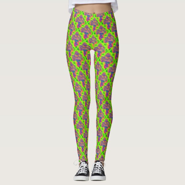 Vage Rose drucken Leggings (Vorderseite)