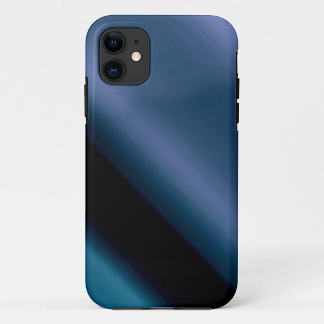 Vages L Blau-Schwarzes abstraktes Case-Mate iPhone Hülle (Rückseite)