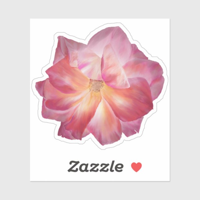 Vaginalpastel Pink Rose Illustration Custom Aufkleber (Blatt)
