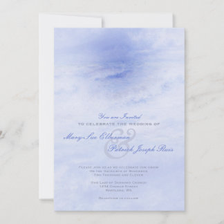 Vague océanique : Faire-part de mariage bleu pâle