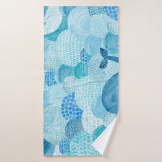 Vagues, baleine, texture bleu enfantine