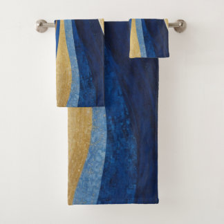 Vagues bleues et or