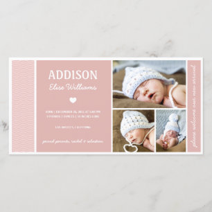 VAGUES CALMES   BÉBÉ FILLE FAIRE-PART DE NAISSANCE