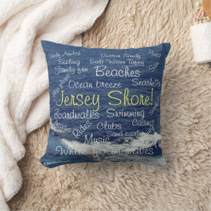 Vagues de la plage de Jersey Shore Coussin de Tran