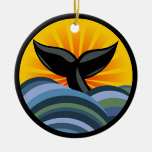 Vagues de queue de baleine et ornement de rayon de