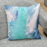 Vagues d'eau Abstraite bleue Jetant Oreiller Vibra