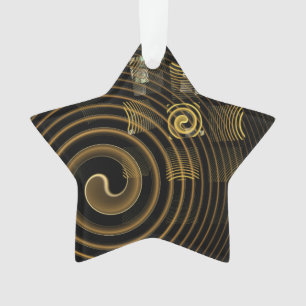 Vagues dorées hypnotiques Art abstrait moderne