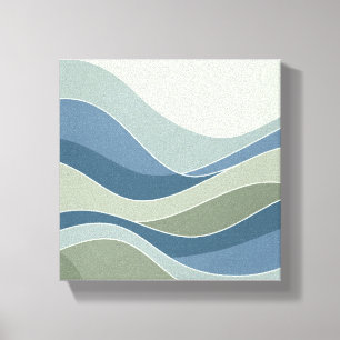 Vagues géométriques douces Toile murale minimalist