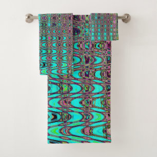 Vagues Kaleidoscopiques Aqua Retro Boomerang Abstr
