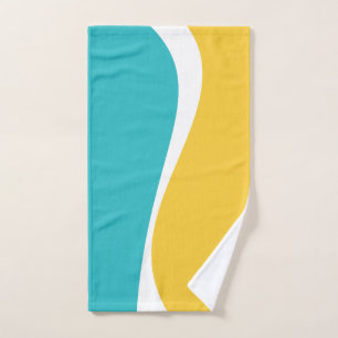Vagues simples 2 en Turquoise, Jaune et Blanc